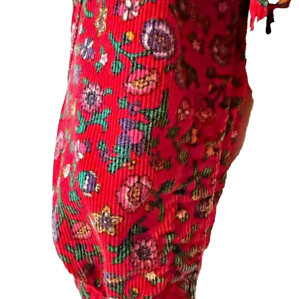 Vtg OshKosh B'Gosh‎ USA red floral romper bubble 18M baby girl cotton blend